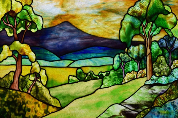 Window Film Stained Glass Stickers,Custom size Static Cling Frosted,Flower Bird Tree Print For Transom Window Glass Home Decor