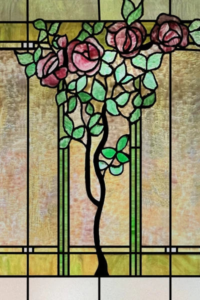 Stained Glass Window Films,Static Cling, Customized Retro Vintage Sticker,Frosted,Privacy, Easy to install