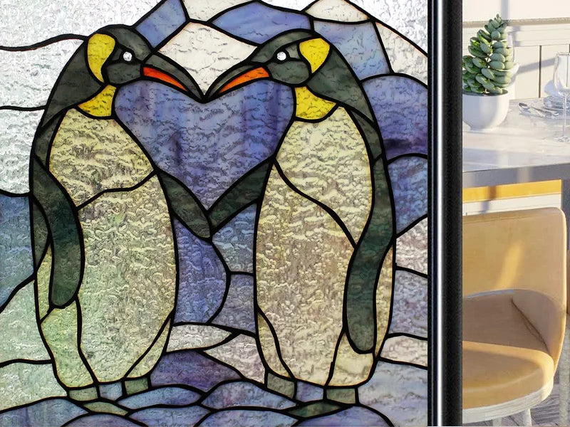 Frosted Stained Glass Window Film, Customized Art Deco Design, Static Cling Door Sticker,Home Decor Foil, Treatment