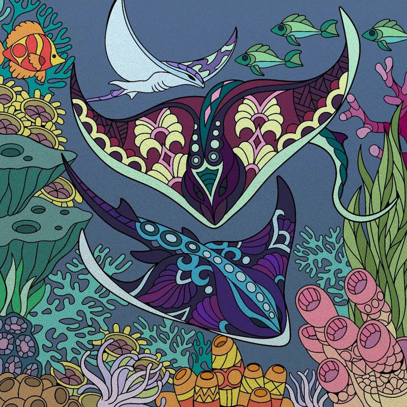 Custom size Window Film Stained Glass Films Frosted Privacy Static Cling Background Sticker Aquarium Ocean Poster Fish Tank Film