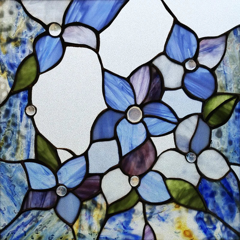 Window Film Frosted Stained Glass Films Customized Art Deco Design Leaves Static Cling Sticker,Home Decor Foil Window Treatment