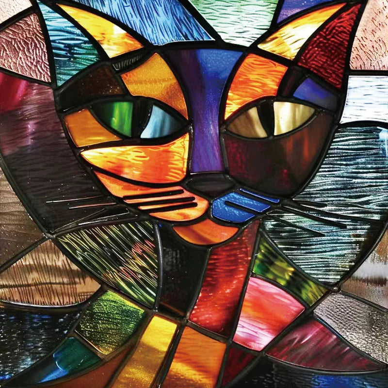 Custom size Window Film Stained Glass Films Frosted Privacy Static Cling cat Sticker Bathroom Skylight Decor