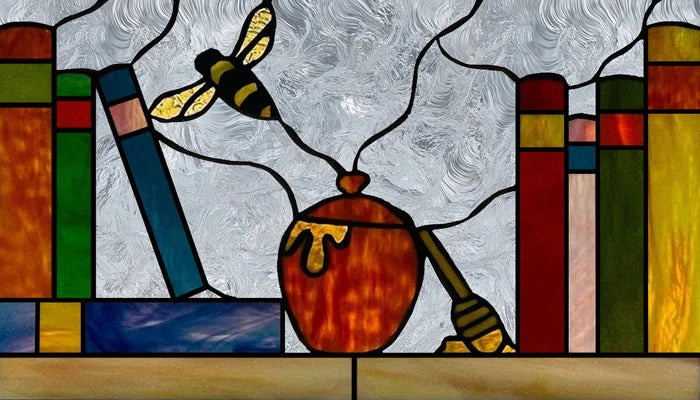 Custom Size 3D Matte Window Film, Stained Glass Decor, UV Window Sticker, Privacy Frosted Static Cling, Book Pattern for Glass