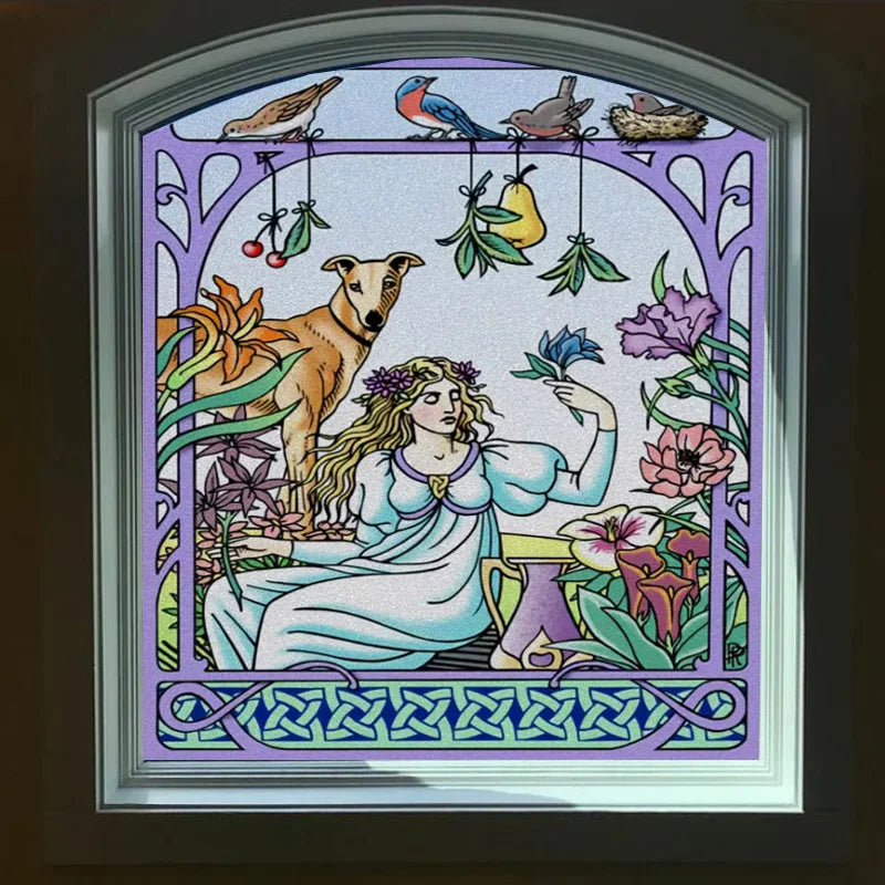 Customized Size No Glue Static Cling Frosted Stained Glass Film Window Films Sticker for Bathroom Door Home Decor People Girls