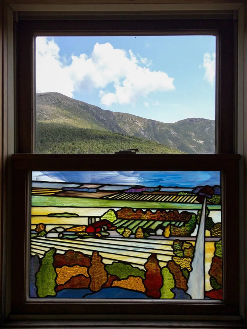 Glass Films Window Sticker Static Cling Frosted Home Decor Private Tint-Film For Door Window Cabinet Wardrobe Village Mountain