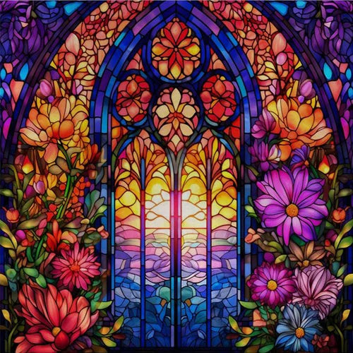 Custom size Window Film Stained Glass Films Frosted Privacy Static Cling Retro Flower Sticker Bathroom Skylight Decor