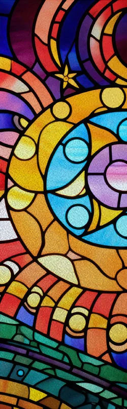 Frosted Stained Glass Window Film, Customized Static Cling,Privacy, Church Retro Sticker,Office, Home Decor,Sun and Moon