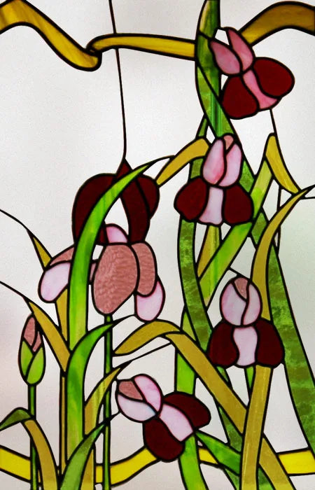 Frosted Stained Glass Window Film, Print Flowers, Static Cling,Privacy Door Sticker,Kitchen, Office, Home Decor, Customized