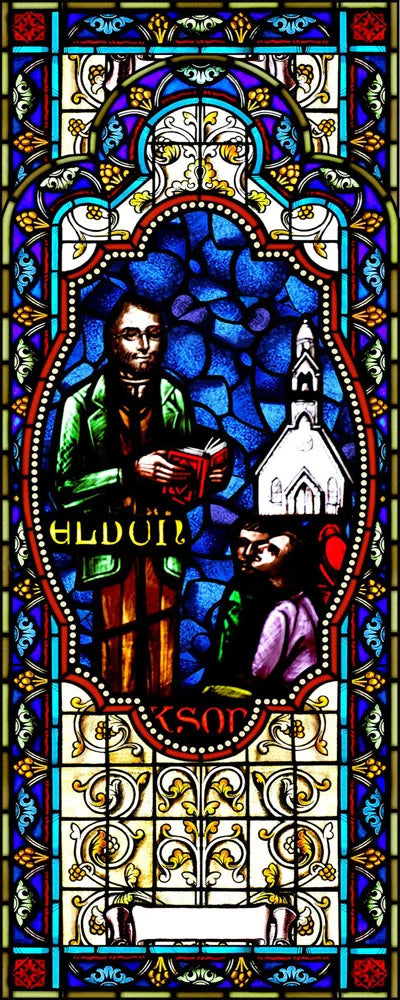 Religious Stained Glass Films,Frosted Window Sticker,Christ Gothic Styles Painting, Church Prayer Room, House of Worship Home