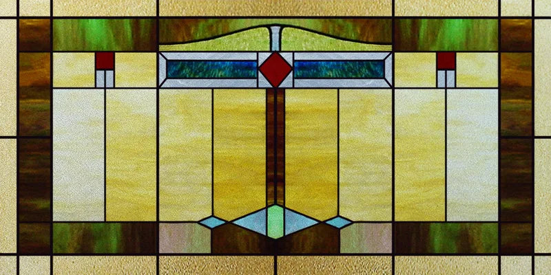 Custom Size Window Film, Stained Glass, Decorative Retro Window Sticker, Privacy Frosted Static Cling, Home Decal