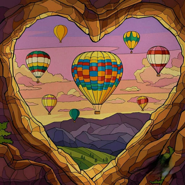 Custom size Stained Glass Wndow Film,Satic Cling Window Films,Decor Foil Stickers Window Treatment For Square Glass Hot air ball