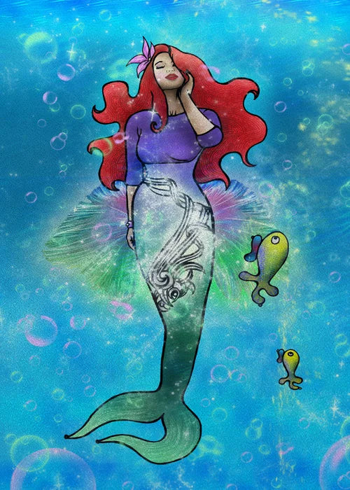 Custom Size Window Stained Glass Films,Mermaid with long hair Picture,Stickers For Bathroom Bedroom Door Office Home Decor