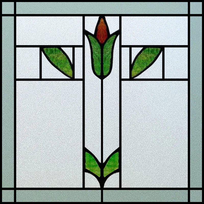 Custom Size Window Film, Stained Glass Sticker, Western Style, Privacy Frosted, Static Cling, Door, Office Home Decal