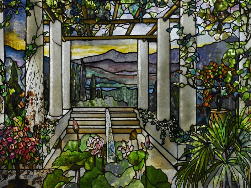 Stained Glass Window Film, Custom Size, Static Cling, Frosted,Flower, Bird, Tree Print for Transom, Glass, Home Decor