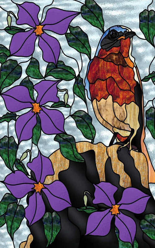 Custom Size Glass Window Film Static Cling Frosted Glass Films Stickers For Bathroom Kitchen Door Birds Heron Parrot Owl