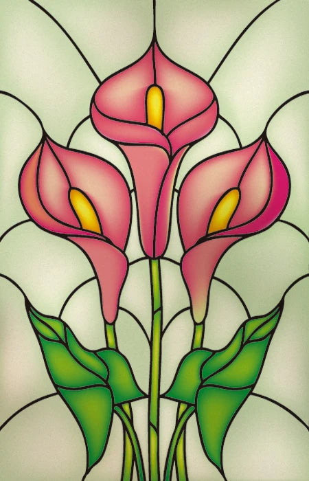 Frosted Stained Glass Window Film, Print Flowers, Static Cling,Privacy Door Sticker,Kitchen, Office, Home Decor, Customized