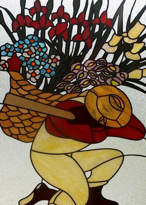 Custom Size Window Stained Glass Films,Mermaid,Flower, Fairy,People Painting Stickers for Bathroom, Door, Office, Home Decor