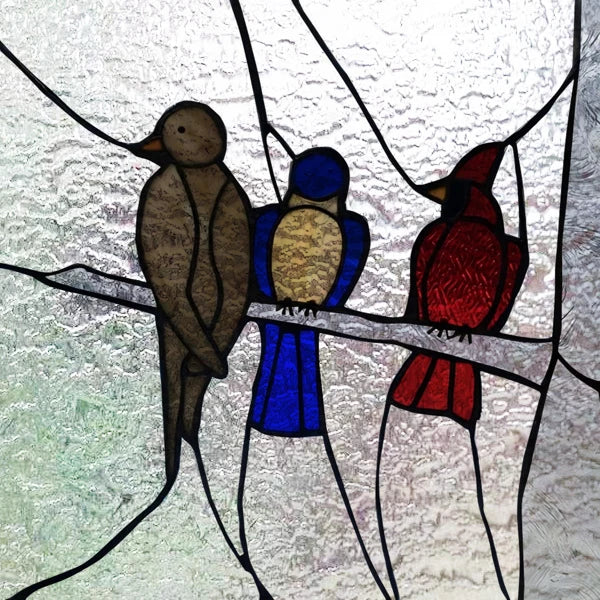 Custom size 3D Matte Window Film Stained Glass Decorative Uv Window Sticker Privacy Frosted Static Cling for Glass,Birds