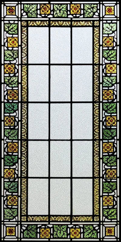 Custom Size Stained Glass Window Film, Frosted Privacy, Static Cling, Retro Matte Sticker, Bathroom Door, Office, Home Decor