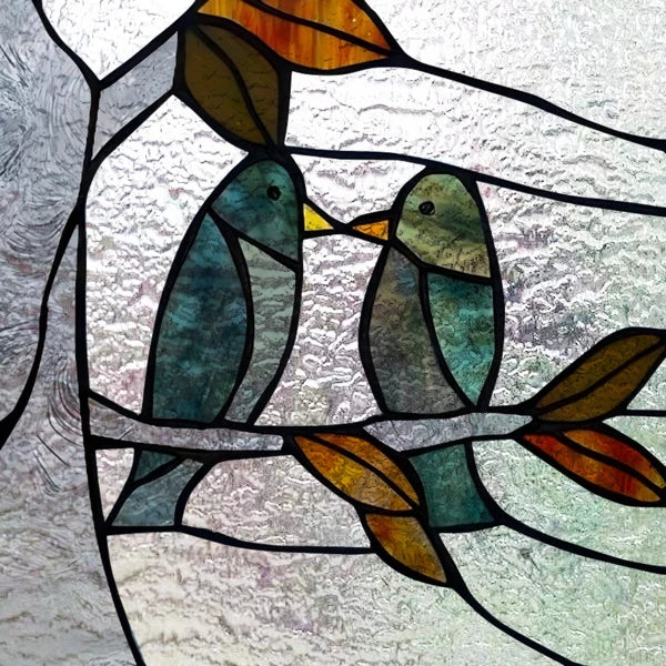 Custom size 3D Matte Window Film Stained Glass Decorative Uv Window Sticker Privacy Frosted Static Cling for Glass,Birds