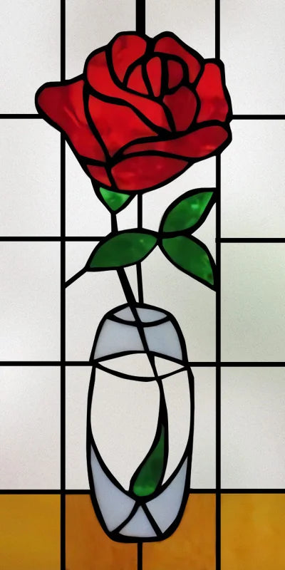 Custom Size Stained Glass Window Film,Frosted Privacy, Static Cling,Retro Prairie Style Stickers,Kitchen Bathroom Door, Home