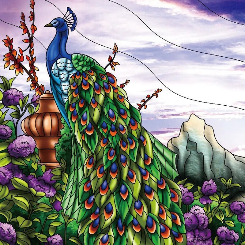 Window Film Frosted Stained Glass Films Static Cling Privacy Door Sticker Kitchen Office Home Decor Birds Peacock Customized