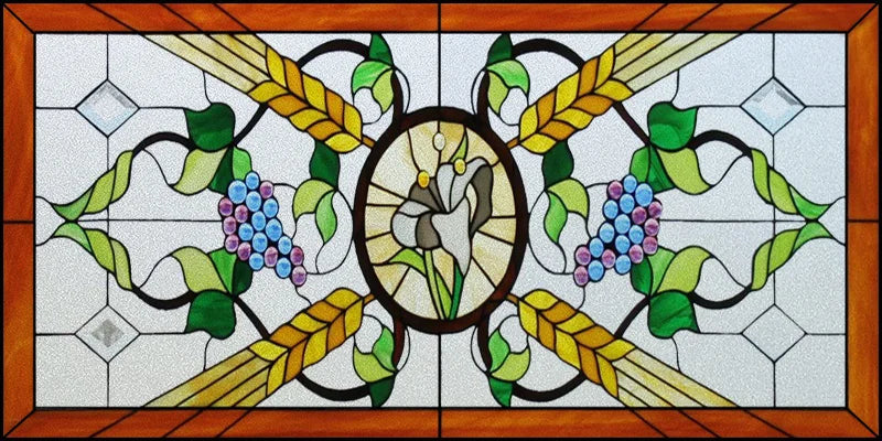 Window Film Stained Glass Stickers,Custom size Static Cling Frosted Privacy,Bird Tree Print For Transom Window Glass Home Decor