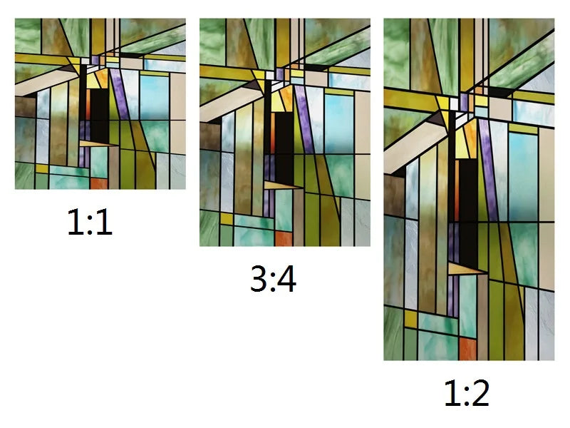 Stained Glass Window Film Frosted Sticker Multicolour,Custom made to fit any Size or Shape,Kitchen Bathroom Door Home Decor