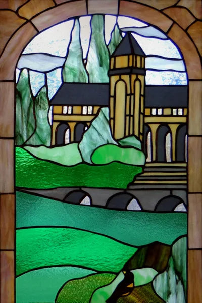 Custom Stained Glass Films Window Film Frosted Sticker Castle For Kitchen Bathroom Door Church Poster Home Decor