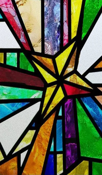 Window Film Frosted Stained Glass Films Customized, Frosted Stained Window Sticker Chuch Style Jesus/Christ Painting