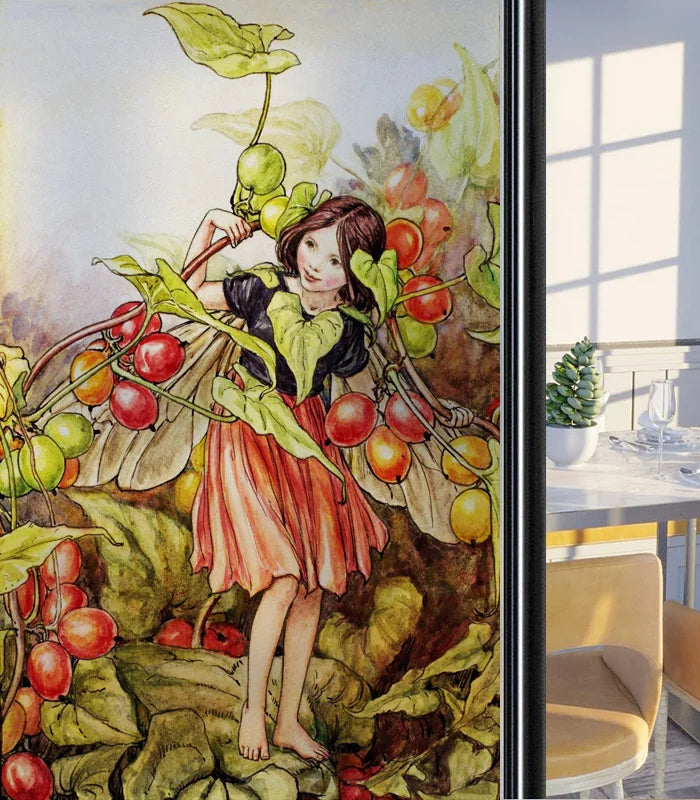 Custom Size Glass Window Film Static Cling Frosted Glass Films Foil Stickers Waterproof For Bathroom Kitchen Door Flower Fairy
