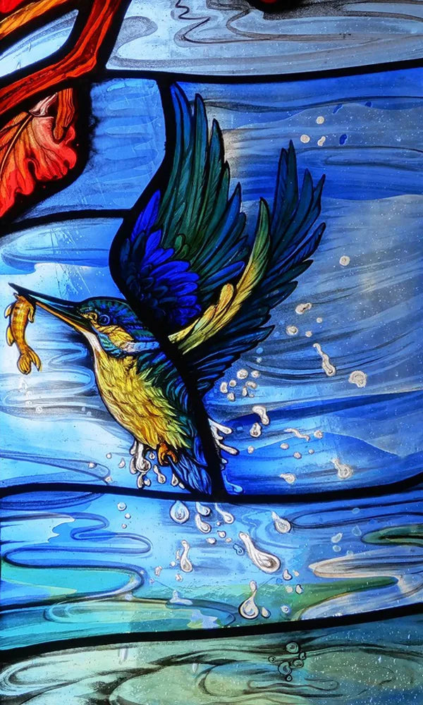 Customized Size No Glue Static Cling Frosted Stained Glass Window Films for Bathroom Door Home Decor Print Mosaic Night Moon