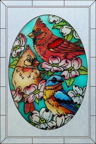 Customized Stained Glass Film Window Films Static Cling Frosted Sticker Church Peacock Birds Cat For Door Bathroom Home Decor