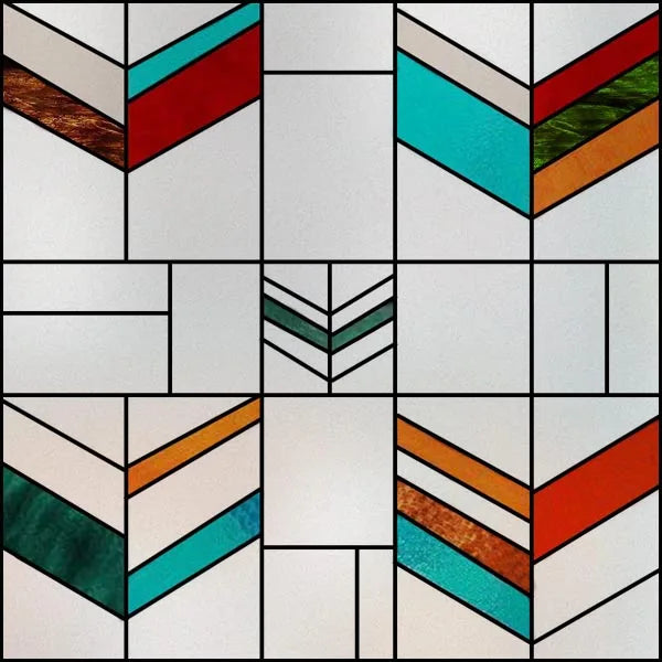 Custom size Window Film Stained Glass Films Square Window Sticker Retro Privacy Frosted Static Cling Home Decor  for Glass Door