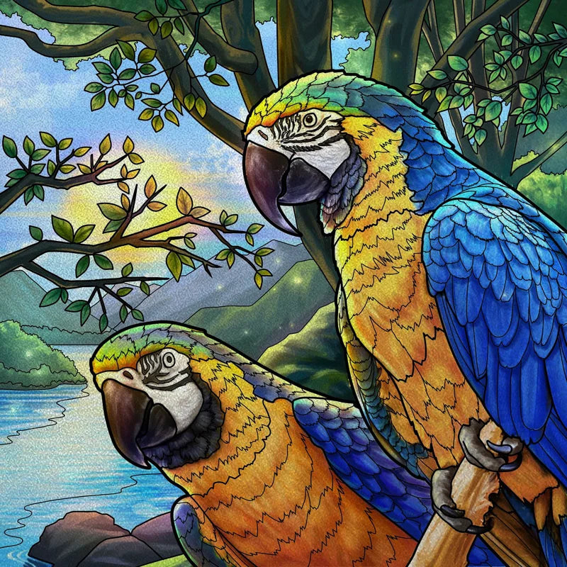 Window Film Frosted Stained Glass Films Static Cling Privacy Door Sticker Kitchen Office Home Decor Birds Peacock Customized