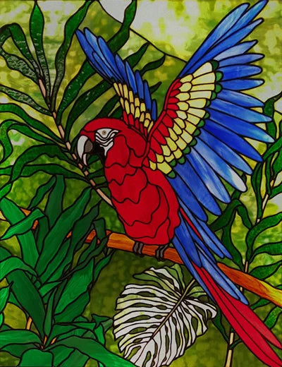 Custom Size Window Stained Glass Films,Bird,Peacock, Static Cling Stickers For Bathroom Bedroom Door Office Home Decor