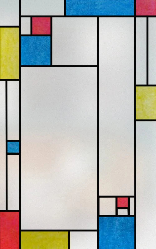 Frosted Stained Glass Window Film, Customized Privacy, Static Cling,Arts and Crafts, Prairie, Art ,Office, Home Decor