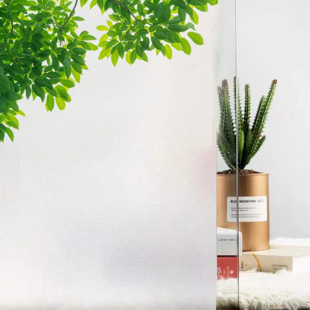 Stained Glass Vinyl Window Stickers Luxury Frosted Surface Bedroom Bathroom Decor Window Film Privacy Green Leaves Custom Size