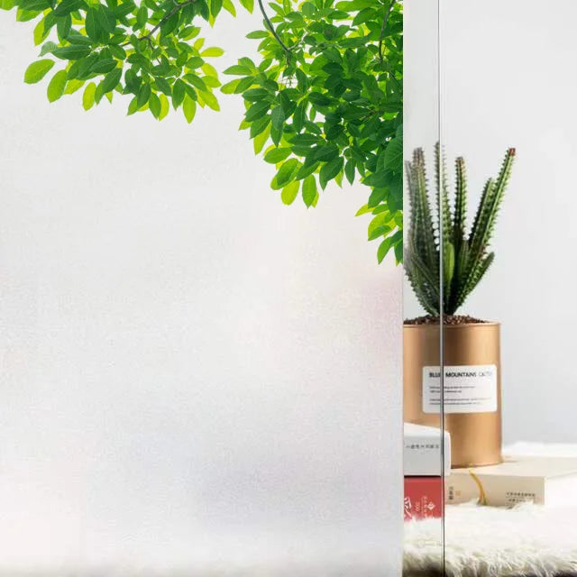 Stained Glass Vinyl Window Stickers Luxury Frosted Surface Bedroom Bathroom Decor Window Film Privacy Green Leaves Custom Size