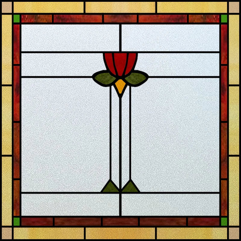 Custom Size Window Film, Stained Glass Sticker, Western Style, Privacy Frosted, Static Cling, Door, Office Home Decal