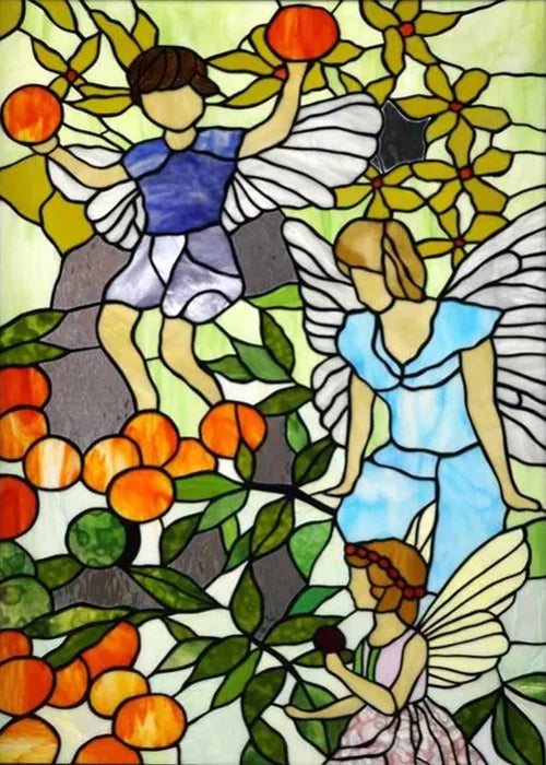 Custom Size Window Stained Glass Films,Mermaid,Flower, Fairy,People Painting Stickers for Bathroom, Door, Office, Home Decor