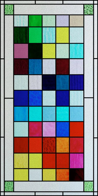 Frosted Stained Glass Window Film, Reusable Window Covering, Sun Catcher, Mosaic Rainbow Color, Privacy, Home-Decor