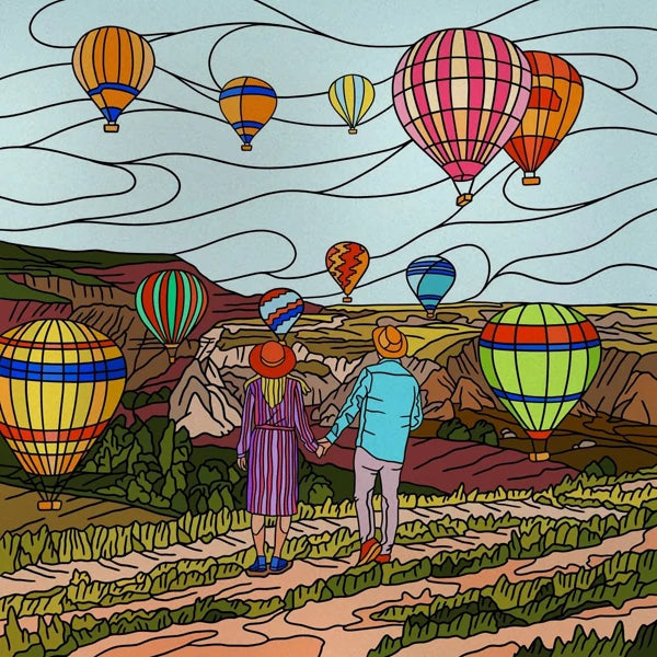 Custom size Stained Glass Wndow Film,Satic Cling Window Films,Decor Foil Stickers Window Treatment For Square Glass Hot air ball