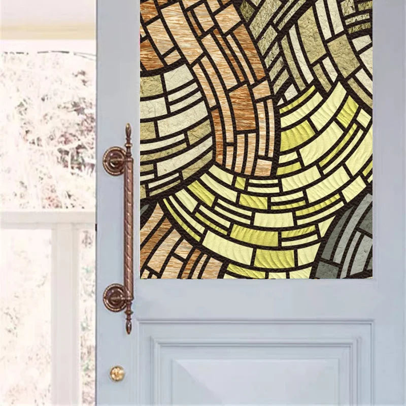 Custom Size Window Film, Stained Glass Stickers, Static Cling, Frosted Privacy, Classic Style, for Window Door, Home Decor