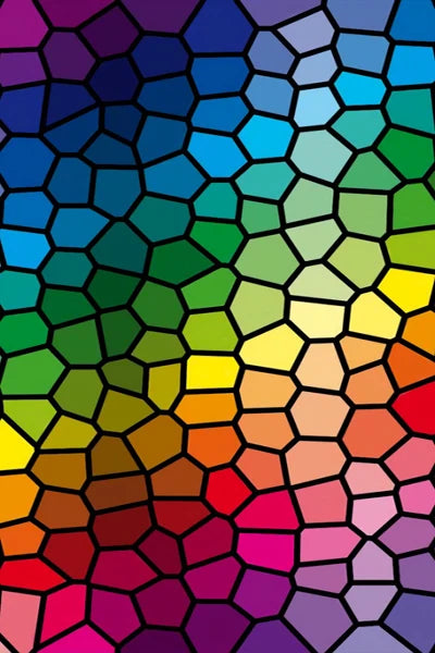 Frosted Stained Glass Window Film, Opaque  Privacy Static Cling , Home-Decor, Sun Catcher Rainbow Color, Window Covering