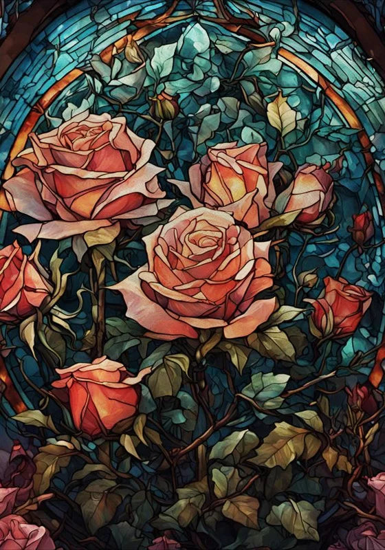 Window Film Frosted Stained Glass Films,Customized Art Design Static Cling Sticker,Rose Flower Home Decor Foil Window Treatment