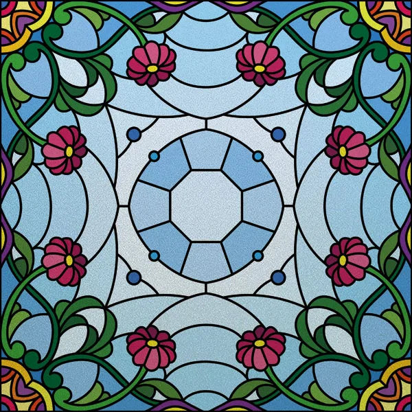 Stained Glass Window Film Frosted Glass Sticker,Custom made to fit any Window Size or Shape, ,Church Static Cling,Home Decor