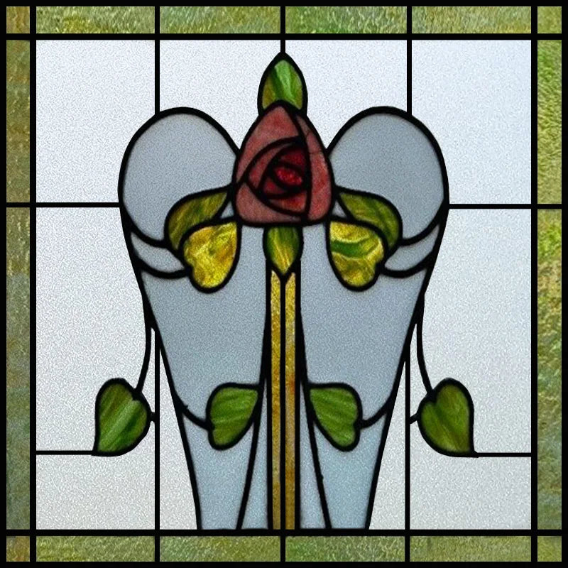 Custom Size Window Film, Stained Glass Sticker, Western Style, Privacy Frosted, Static Cling, Door, Office Home Decal