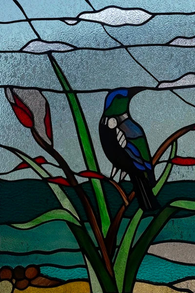 3D Matte Window Film,Stained Glass Decorative Uv Window Sticker,Privacy Frosted Static Cling,Custom size for Glass,Birds,Peacock