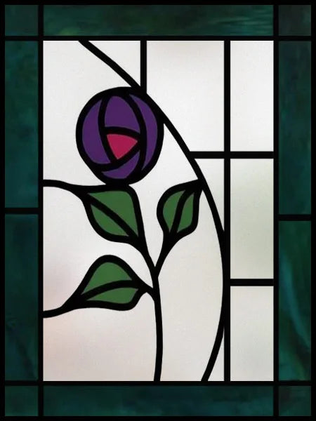 Frosted Stained Glass Window Film, Customized Art Design, Flower Rose, Static Cling Sticker,Home Decor Foil, Treatment